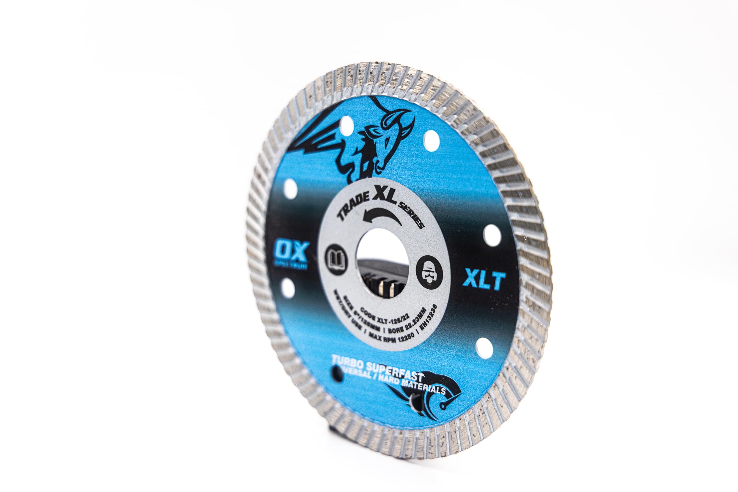 OX Tools Trade XL Turbo Diamond Blade 125mm for Concrete & Stone Cutting, 10mm Segment Height - Image 3