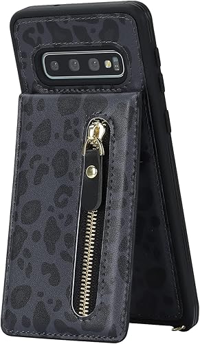 Miniatura 5 de DEYHU Samsung Galaxy S10 - Funda para teléfono con tarjetero para mujer, Galaxy S10 con correa y ranuras para tarjetas de crédito, bandolera con
