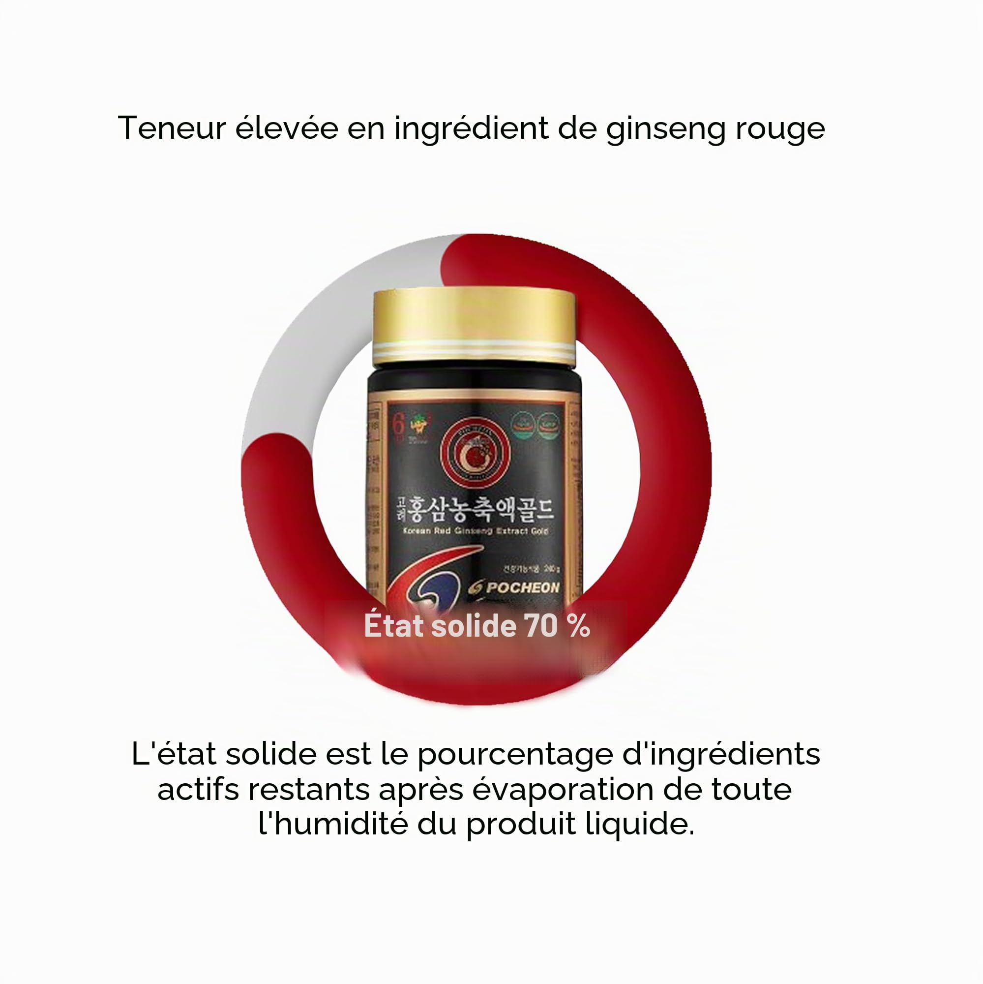Pocheon 240g Gold Concentré Pur Extrait Coréen Ginseng Rouge 6 Ans D’âge, Top Ginsenoside, Panax Produit de Corée