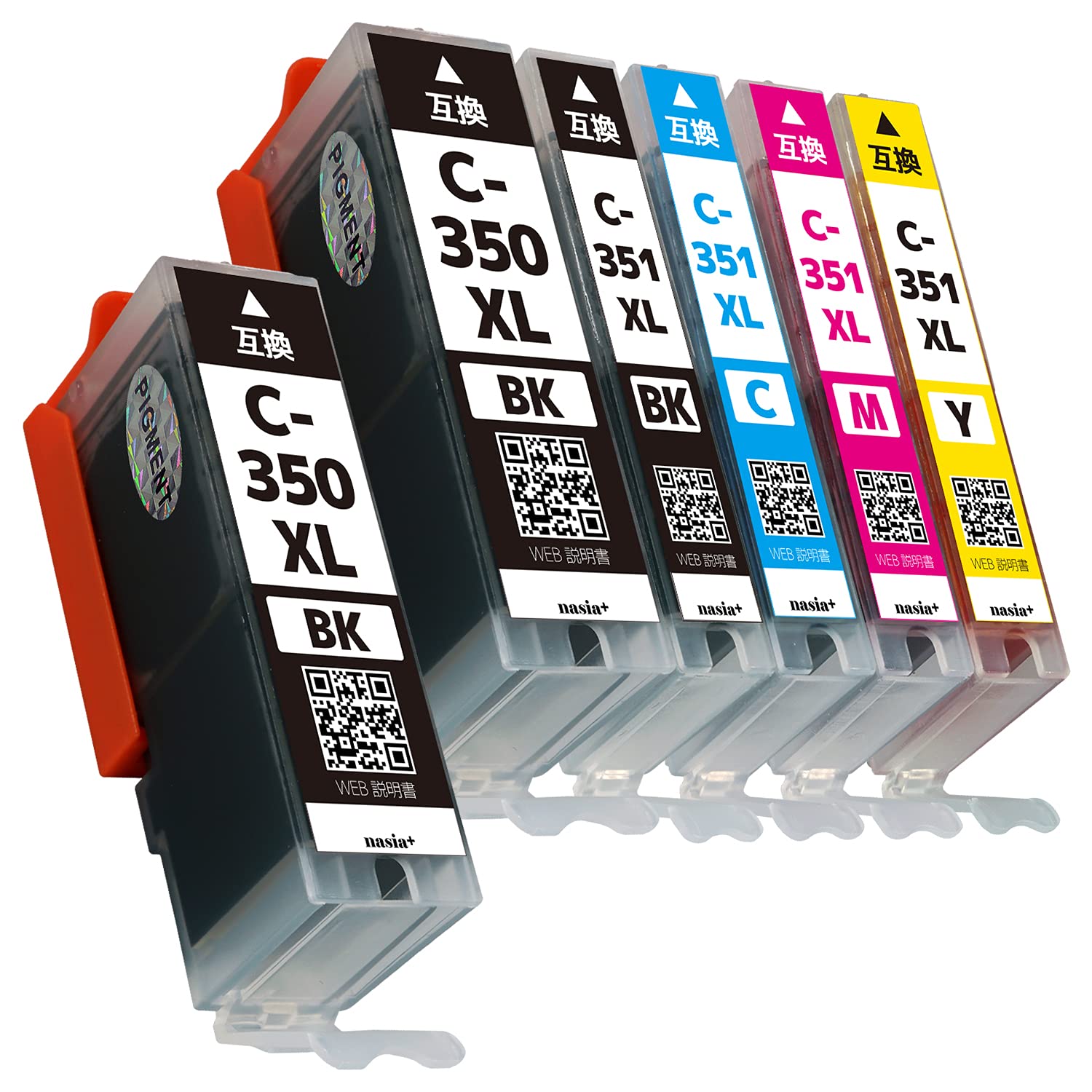 Amazon.co.jp: Canon キヤノン用 BCI-351XL(BK/C/M/Y) + BCI-350XL