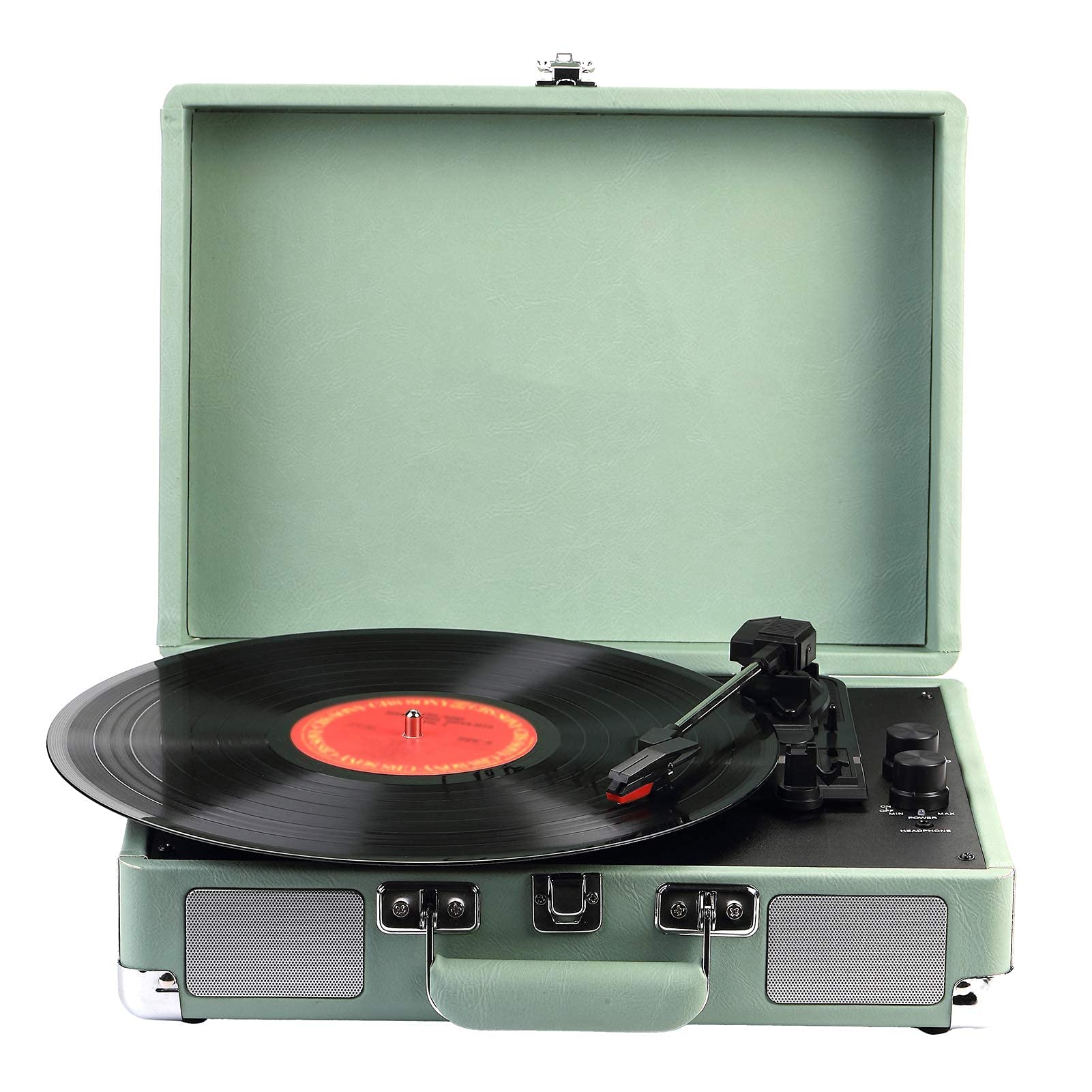 Giradischi in Vinile, Giradischi Portatile Vintage con Giradischi Bluetooth, 33/45/78 Giri, Altoparlanti Stereo integrati, Supporto 100/u2011, Dischi in Vinile da 7/10/12 Pollici