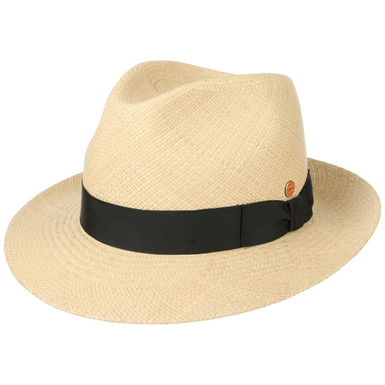 Mayser Sombrero Bogart Albenga Panamá Hombre - Made in The EU de Verano Paja Sol con Banda Grosgrain, Grosgrain Primavera/Verano
