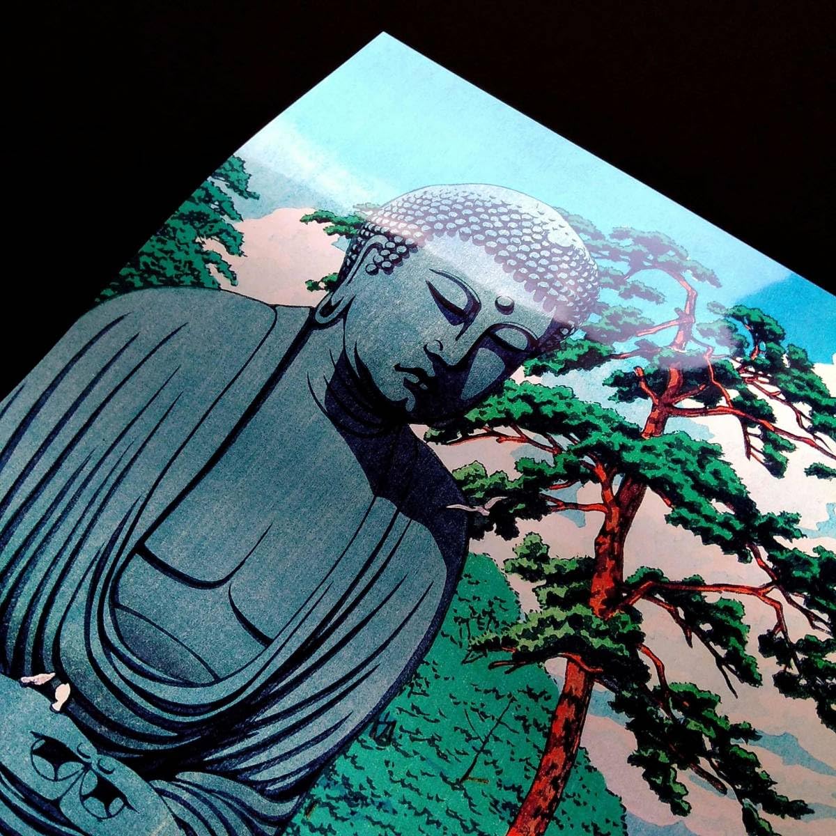 波と月の浮世絵アート作品 大判 シリーズ デ カスケード : 「日本の矢本県吉野の滝」葛飾北斎