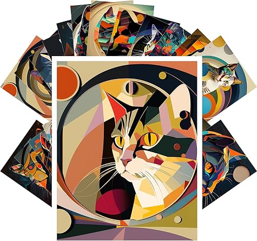 Vista 7 de PIXILUV Postales vintage (24 piezas de 4 x 6 pulgadas cada una) Art Nouveau Retratos de gatos Postales vintage Ilustraciones de libro Alphonse Mucha
