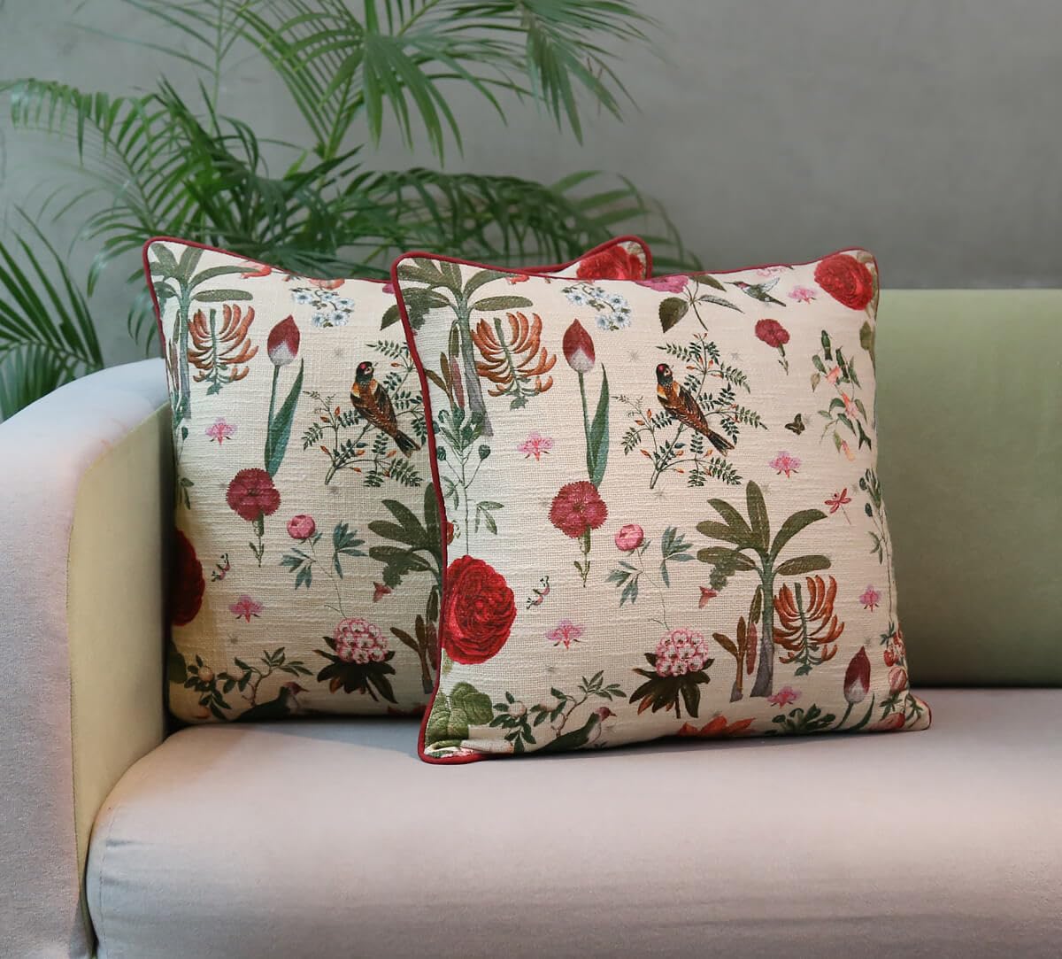 India Circus by Krsnaa Mehta Petal and Plume 20 x 20 Cotton Slub Cushion Cover Set of 2-picture-29