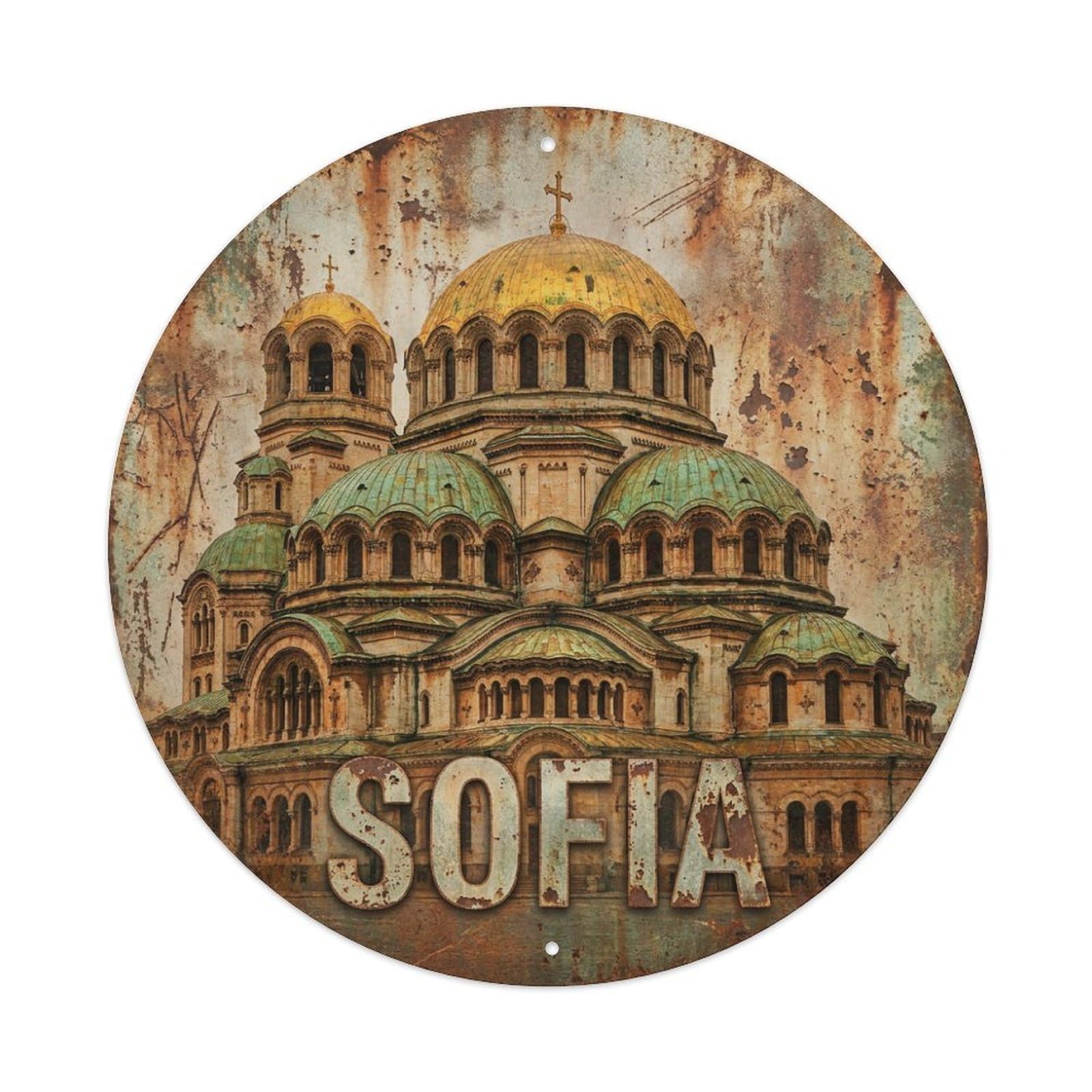 Galvaxio Style Vintage Travel Bulgaria Sofia 1 Metal Tin Sign