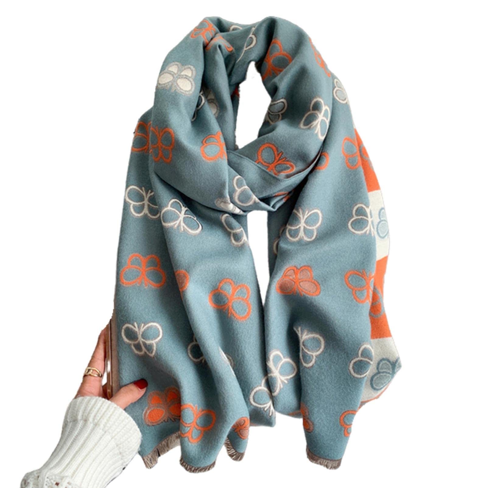URYYRIT Foulard Écharpe Cachemire Chaude Dames Imprimer Un Châle De Couverture Hivernale Épaisse Et Envelopper Pashmina 180 * 65 Cm Femmes-Wyt157-3