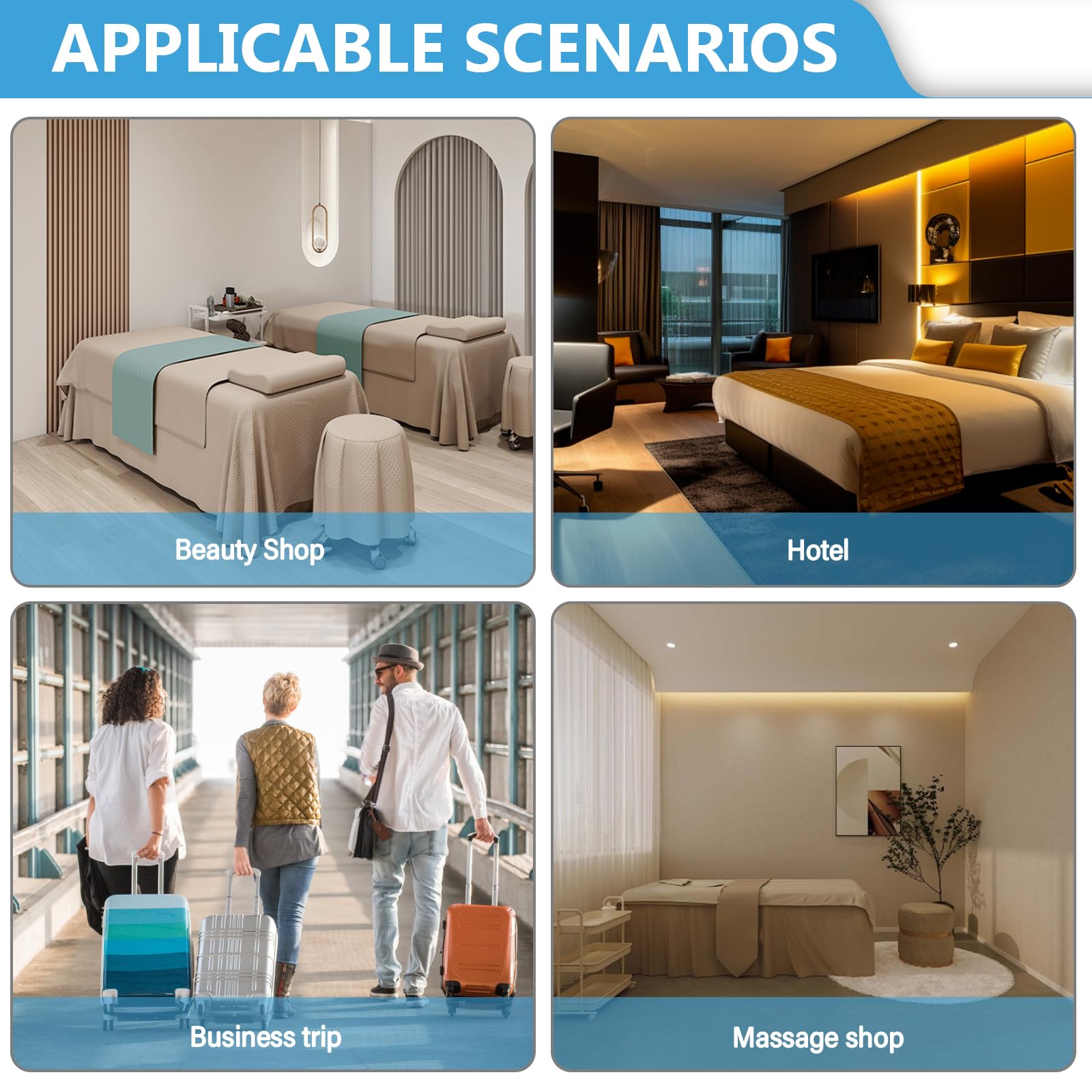 100 piezas desechables para camillas de masaje, cubrecamas de masaje, sábanas desechables de tela no tejida, para salón de belleza, spa, masaje, hoteles, 180 x 80 cm, color azul