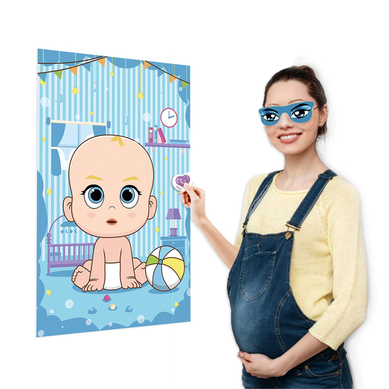 DERAYEE Pin the Dummy On the Baby Game, Baby Shower Funny Game Party Favor