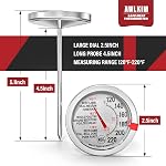 AWLKIM 2 Pack Thermomètre de viande analogique Coffre-fort Cadran sans batterie , Coffre à manches bimétalliques, Cuve à ressort, 2.5in Grand visage, pas de piles pour la dinde rôtie Grill BBQ Cuisson