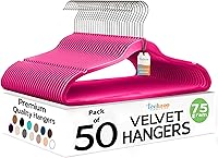 Vista 18 de Perchas de Terciopelo Premium Paquete de 50 Perchas Ultra Delgadas Antideslizantes para Adultos de Fieltro que Ahorran Espacio Colgador Delgado