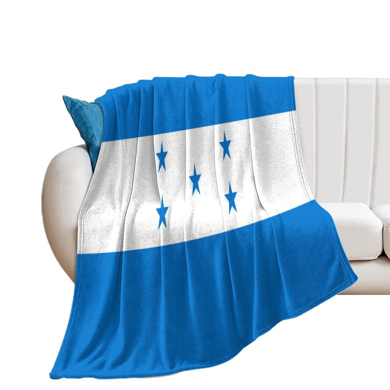 Jeté de lit drapeau du Honduras, cadeau idéal en flanelle douce