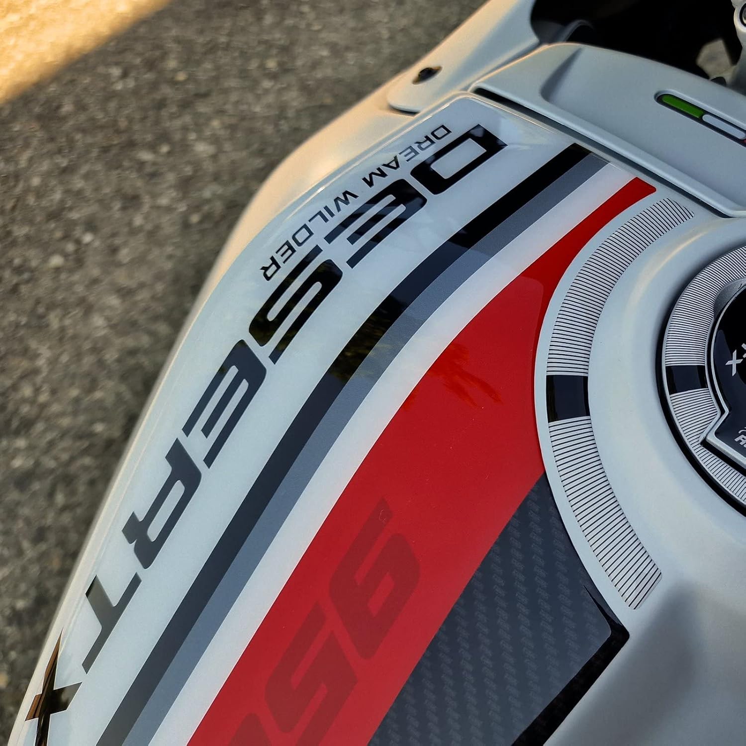 Resin Bike Motorcycle 3D Stickers Compatible with Ducati DesertX 2022-2026. Tank Protector Protection from Impact and Scratches. Motorcycle Resin Stickers - Made in Italy
