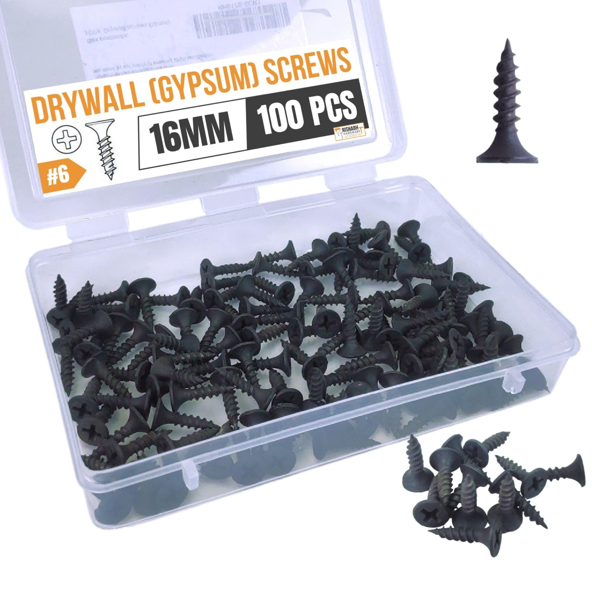 Rishabh Hardware - Drywall/Gypsum Screws [50mm (2 inch) | 100 pcs], For Wall, Wood, Thin Metal Sheets, Pack of 100pcs (B0CTGLZ6QG) Amazon Price History, Amazon Price Tracker