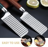 Vista 7 de Crinkle Potato Cutter Heavy Duty Stainless Steel Slicer with Ergonomic Handle for French Fries and Vegetable Chopping Kitchen Gadget