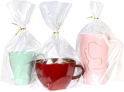 Miniatura 35 de PigPotParty Bolsas de celofán de 8 x 11 pulgadas, paquete de 100 bolsas de regalo transparentes, refuerzo inferior de 3.15 pulgadas para exhibición