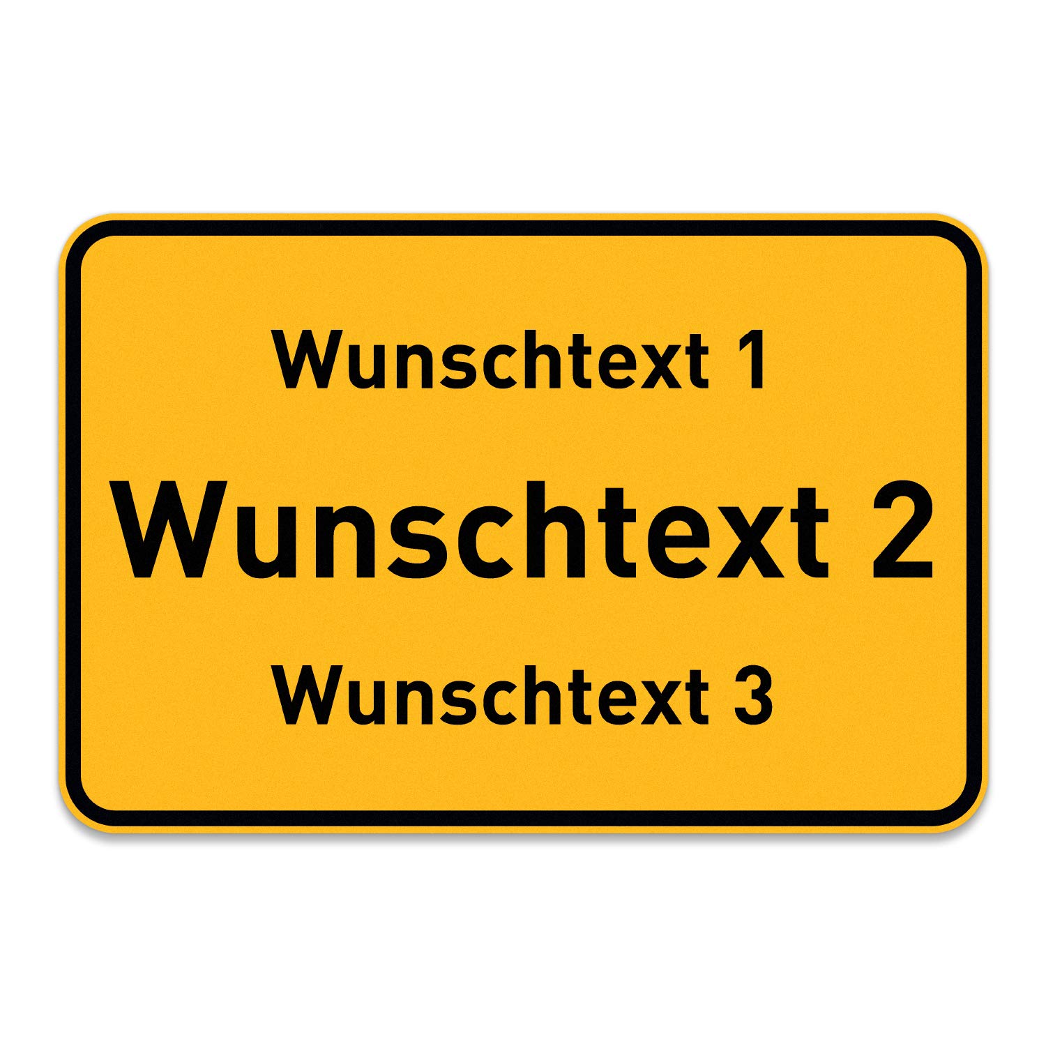 PrintPlanet® Ortsschild mit eigenem Text oder Namen personalisiert – Schild aus 5 mm PVC Kunststoff – Größe 600 mm x 400 mm - Variante 3