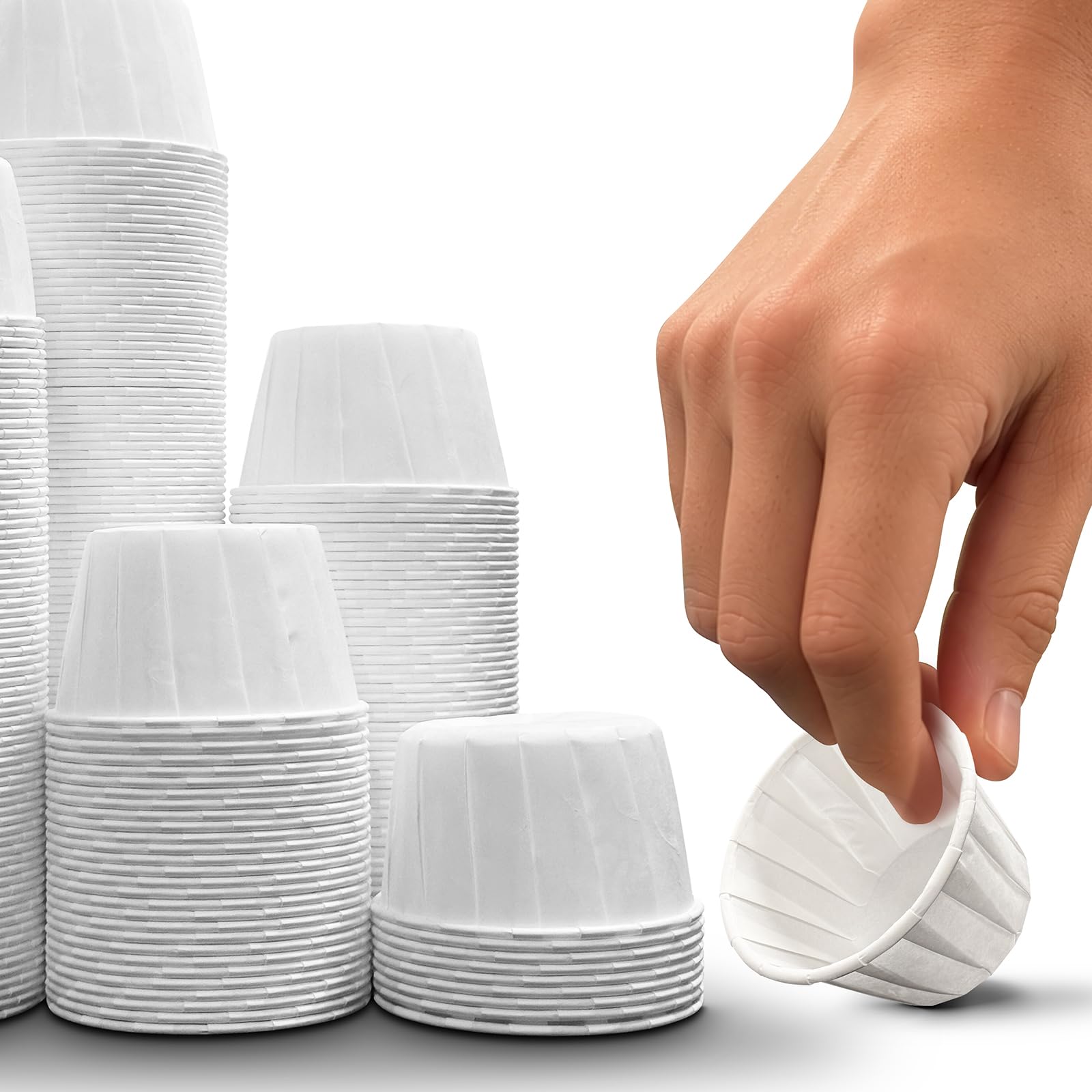 Pack of 250pc DryFox 92ml/3 Oz Wax Paper Pots | Disposable Waxed Fluid Grease Oil Resistant Paper Cups. Ideal for Larger Condiment Servings, Ice Cream & Dessert, Food Prep, Snack Portions