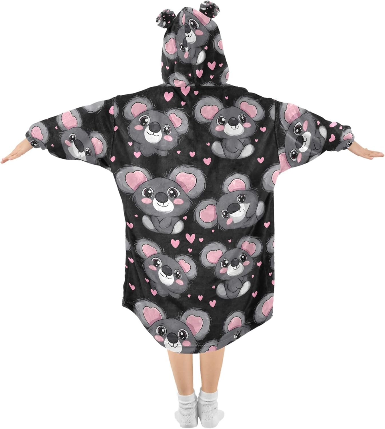 Koala Cute Animal Kids Wearable Blanket Hoodie with Pocket and Sleeves for Toddlers, Cute Hoodies Girls Boys B0403593