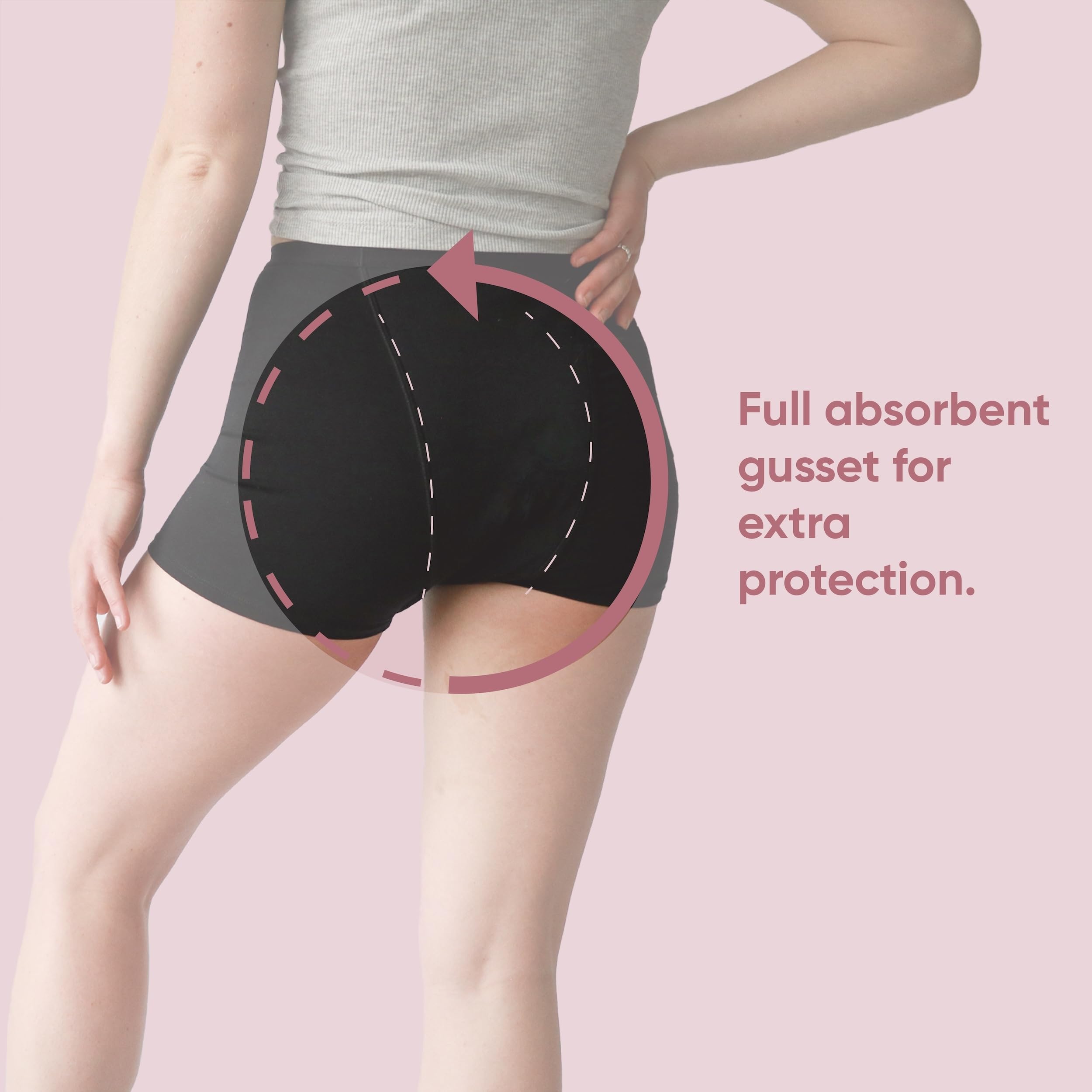 oi Periodenunterwäsche aus Bio-Baumwolle | Overnight Boxer | Absorbiert 4 Tampons | Auslaufsicher, 1er Pack