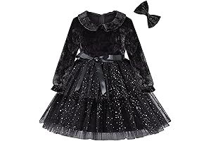 Enticing Toddler's Velvet Dress in Black
