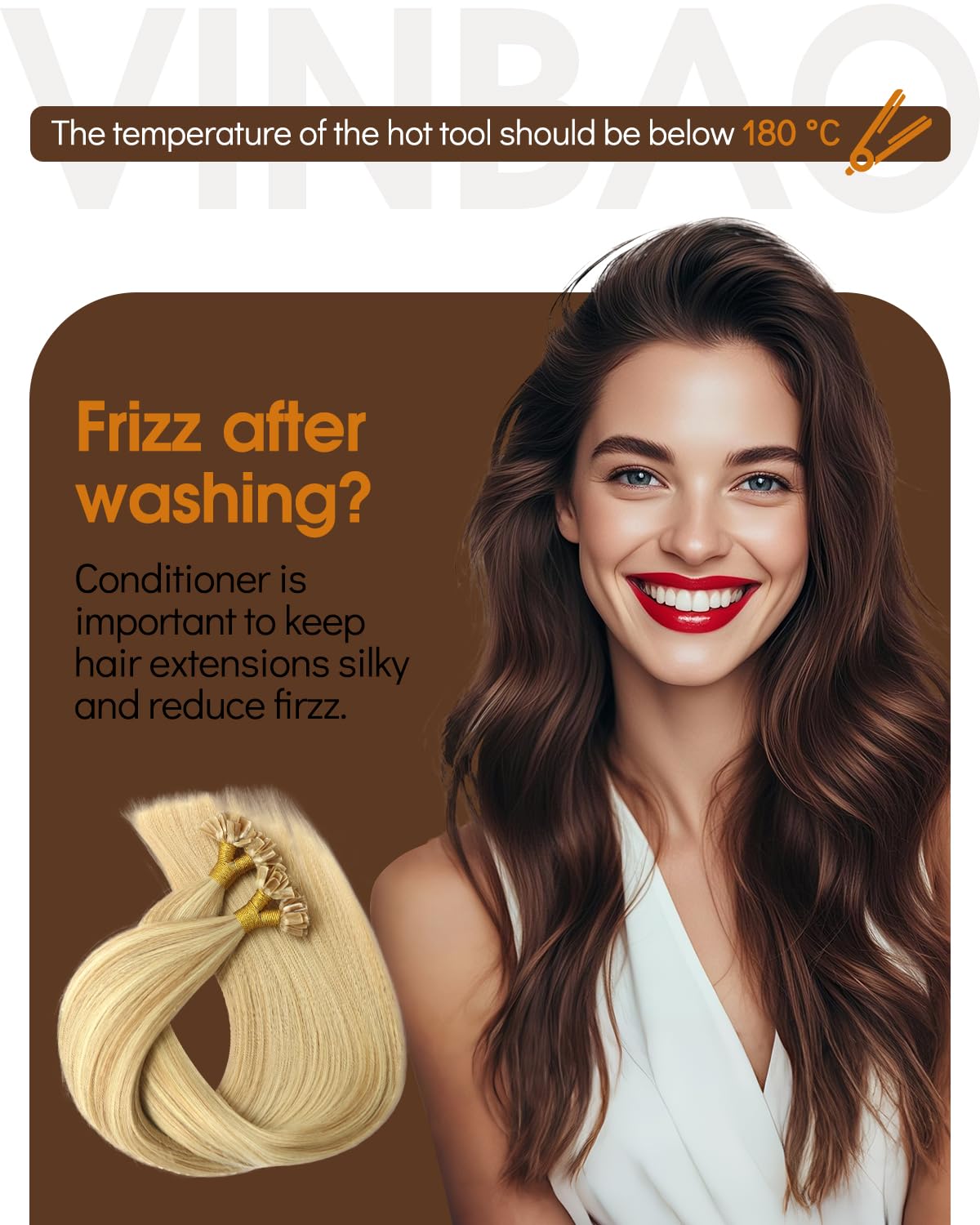 VINBAO Extension Capelli Cheratina 50Ciocche U Tip Human Hair Extension Biondo Caramello E Biondo Platino Extension Capelli Veri Cheratina 35cm 40g Capelli Umani Estensionis (#UTip27P60, 14'')