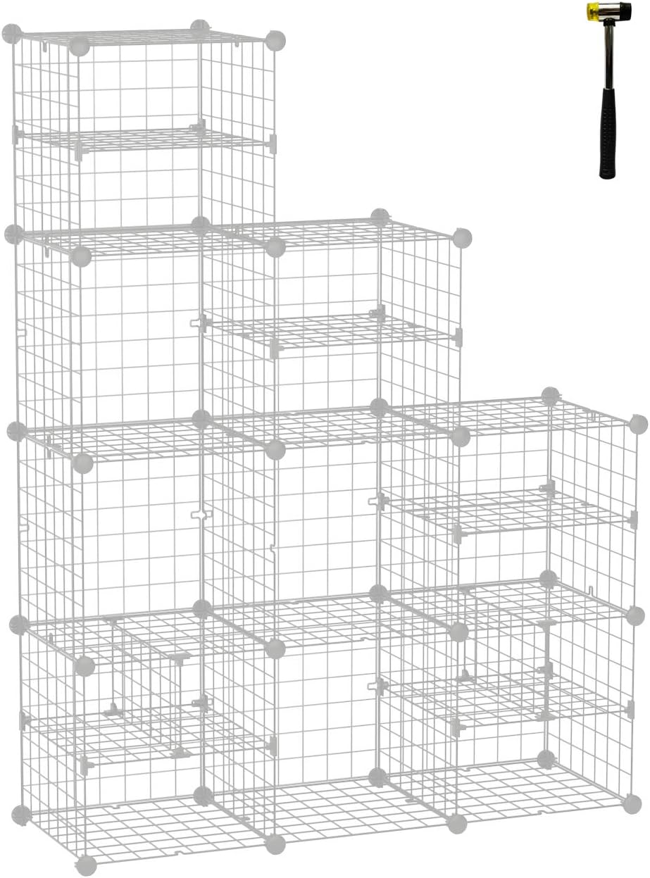 C&AHOME Wire Cube Storage, Wire Grids Organizer Unit with
