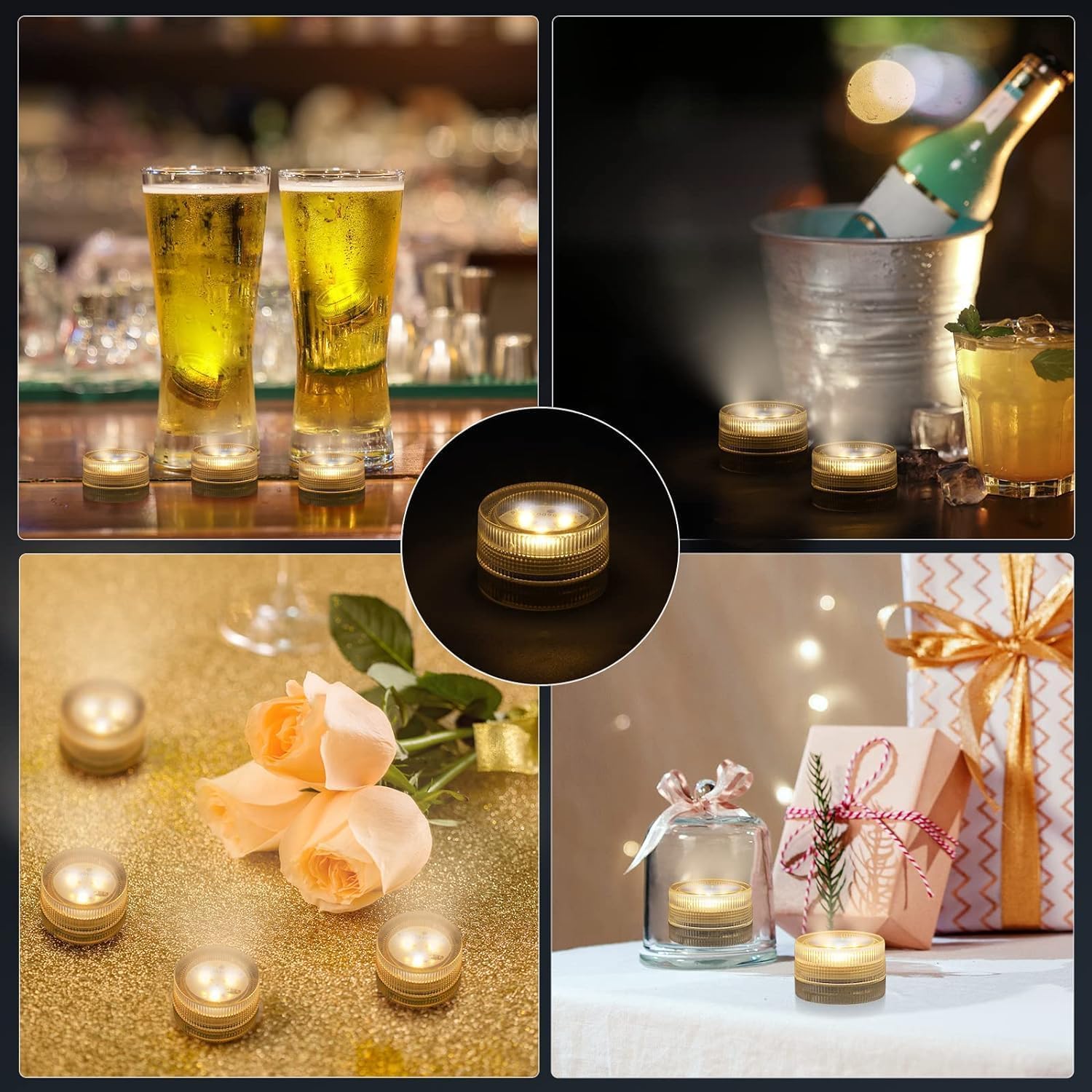 Lumières LED Submersibles ALED LIGHT - 6 Pièces RGB Multicolore, Télécommande, Pour Piscine, Aquarium, Décoration