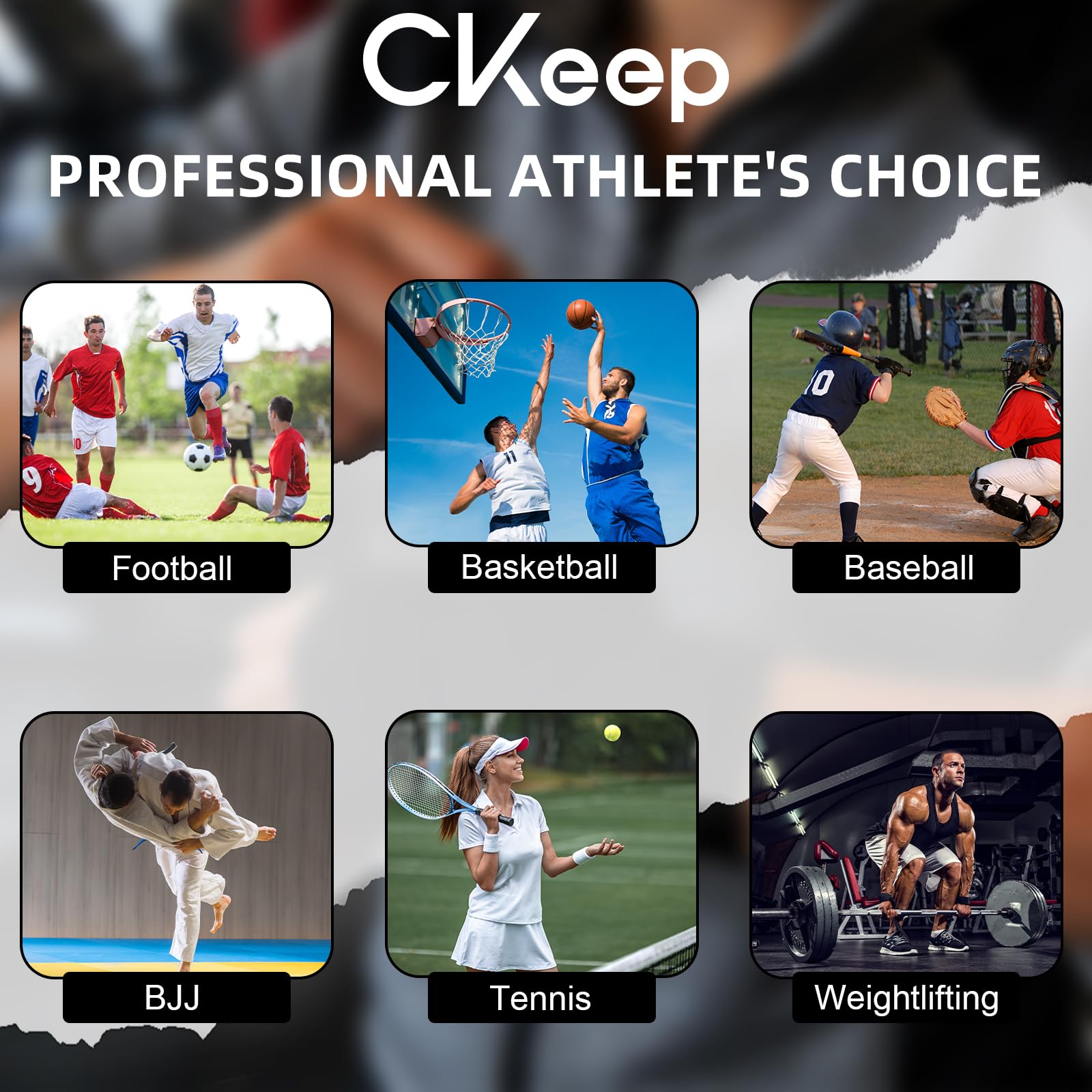 CKeep Black Athletic Tape (4 sztuki), 100 m na rolce, łatwa do łzawienia i nie pozostawia, podpierająca taśma sportowa do stresów i sprayów, hipoalergiczna i oddychająca