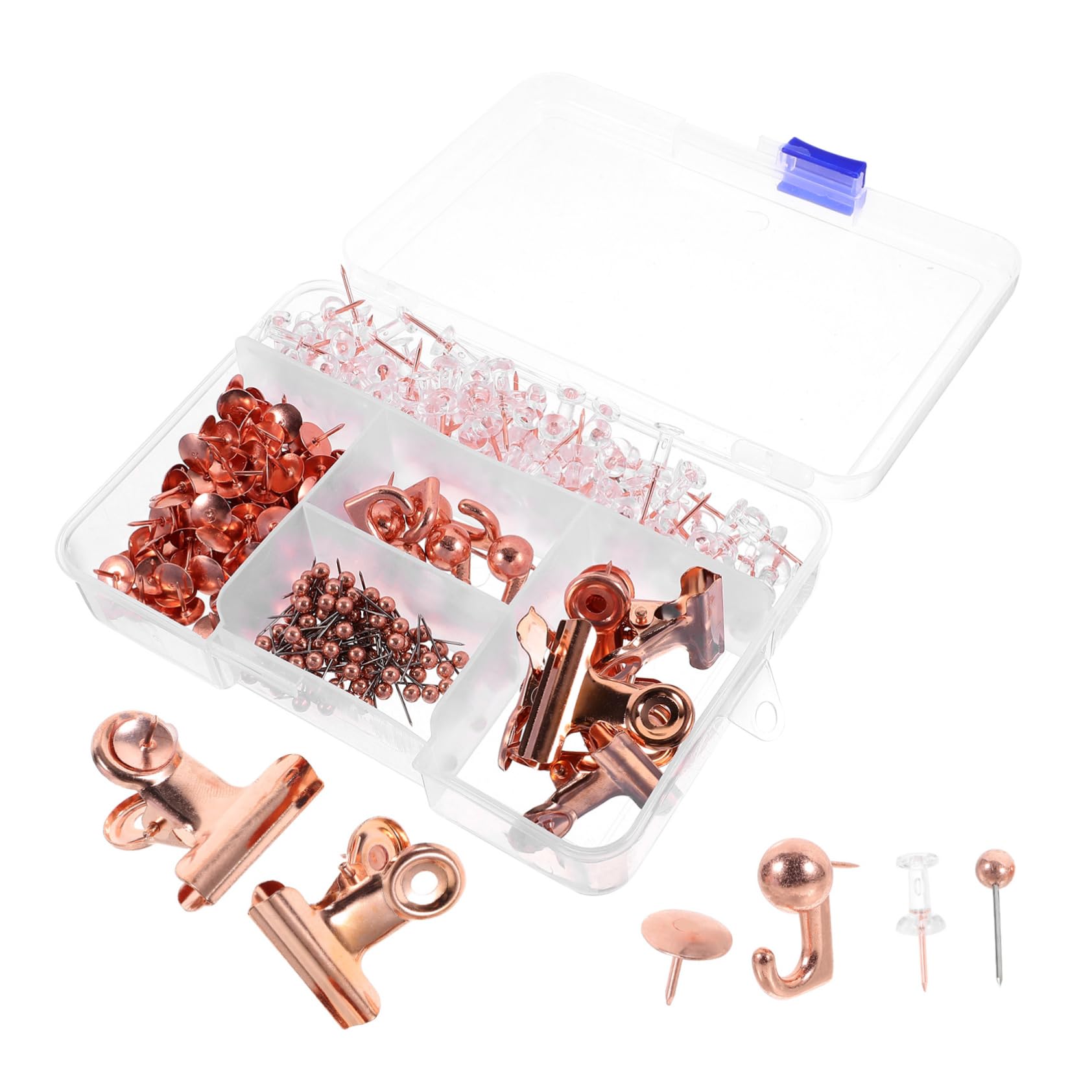 Tofficu 5sätze Metall-pushpins Roségold Für Korktafeln Karten-pinnnadeln Mit Clips Markieren Von Orten Für Kreative Wanddekoration