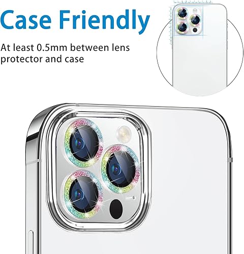 Miniatura 10 de Hsefo Compatible con iPhone 13 Pro para 13 Pro Max, protector de lente de cámara antiarañazos, vidrio templado 9H, protector de pantalla de cámara