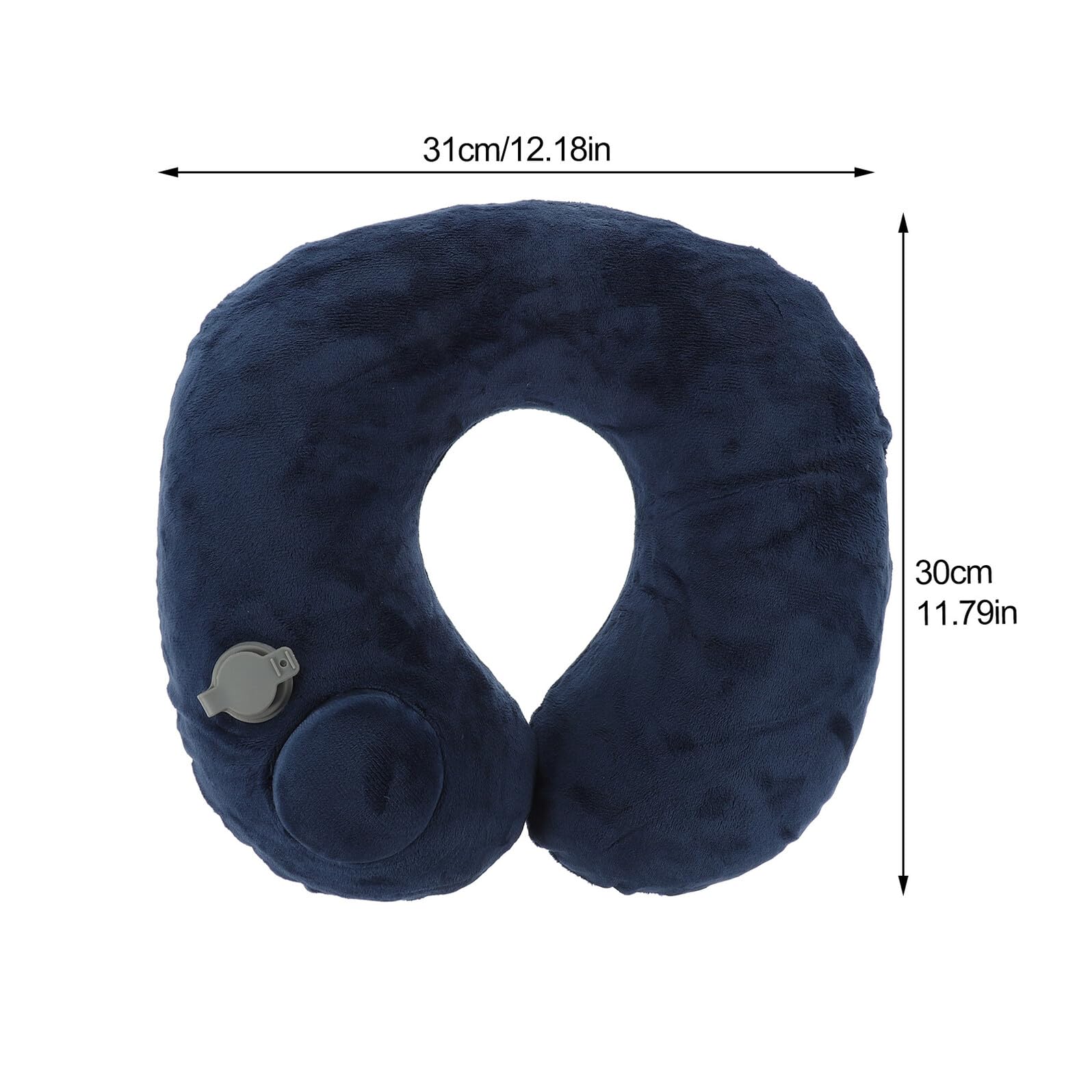 Almohada Inflable Cuello U Ergonómica para Viaje Soporte Cervical Portátil con Funda para Avión Oficina Hogar Color Azul Oscuro