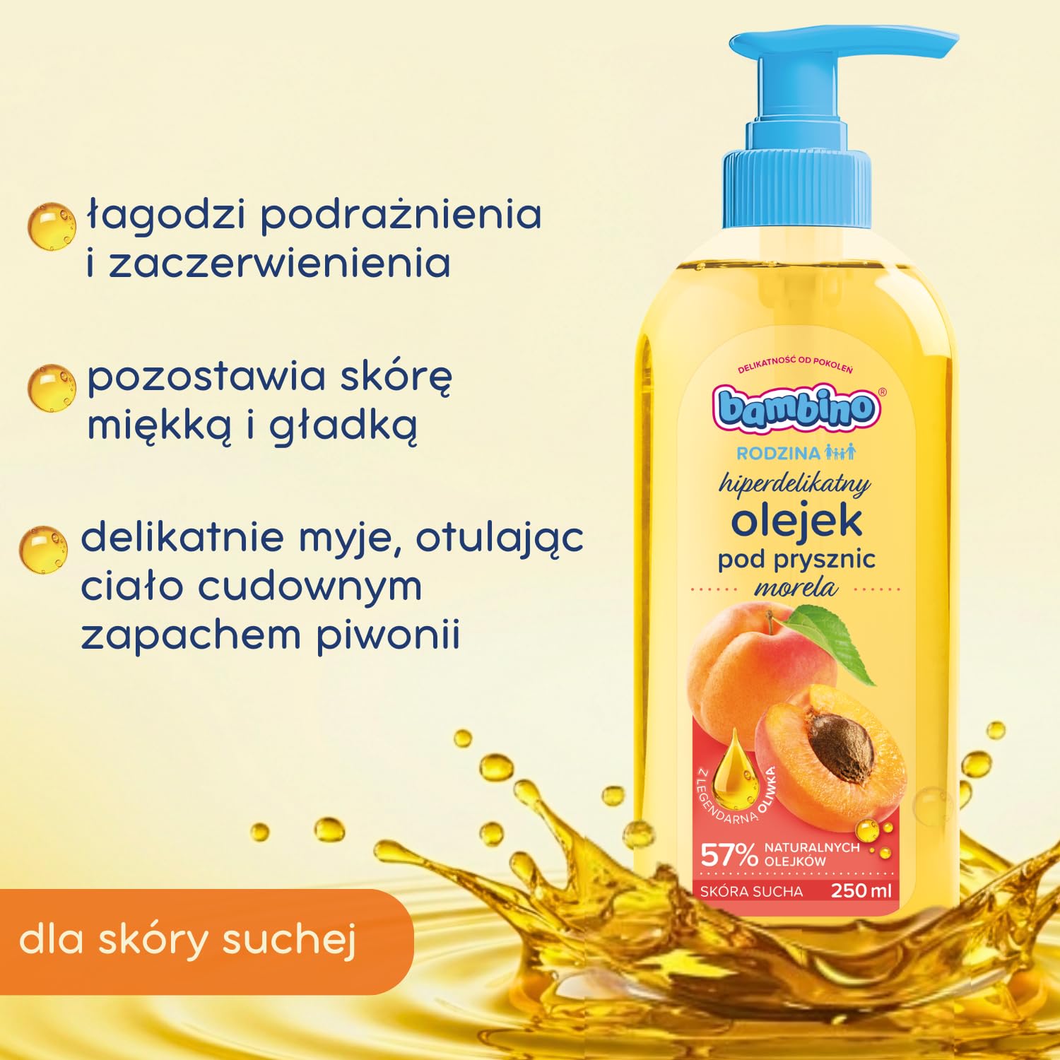 Bambino Rodzina Olejek pod prysznic o zapachu moreli 250 ml