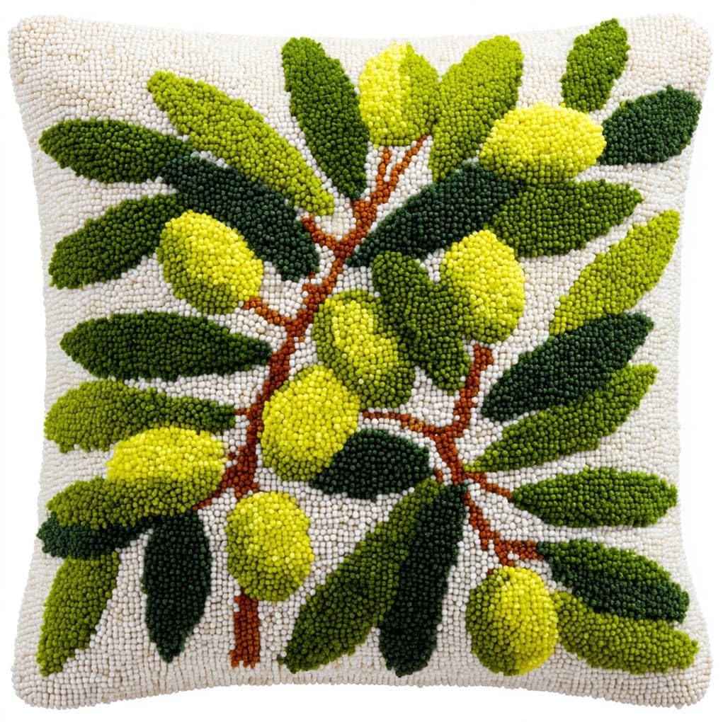 WallustrioaW Latch Hook Kits Pillow Printed Cushion,Olive Branch