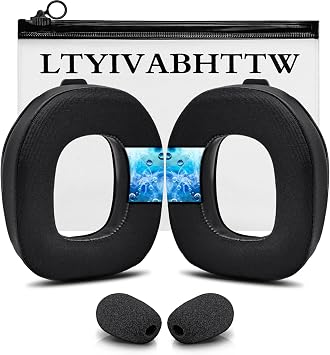 A50 Cooling Gel Replacement Earpads for Astro A50 Gen 4, Gen 5 and A50X Only, Made by LTYIVABHTTW, Improved Durability, Thickness and Sound Isolation, with Microphone Foam | Black