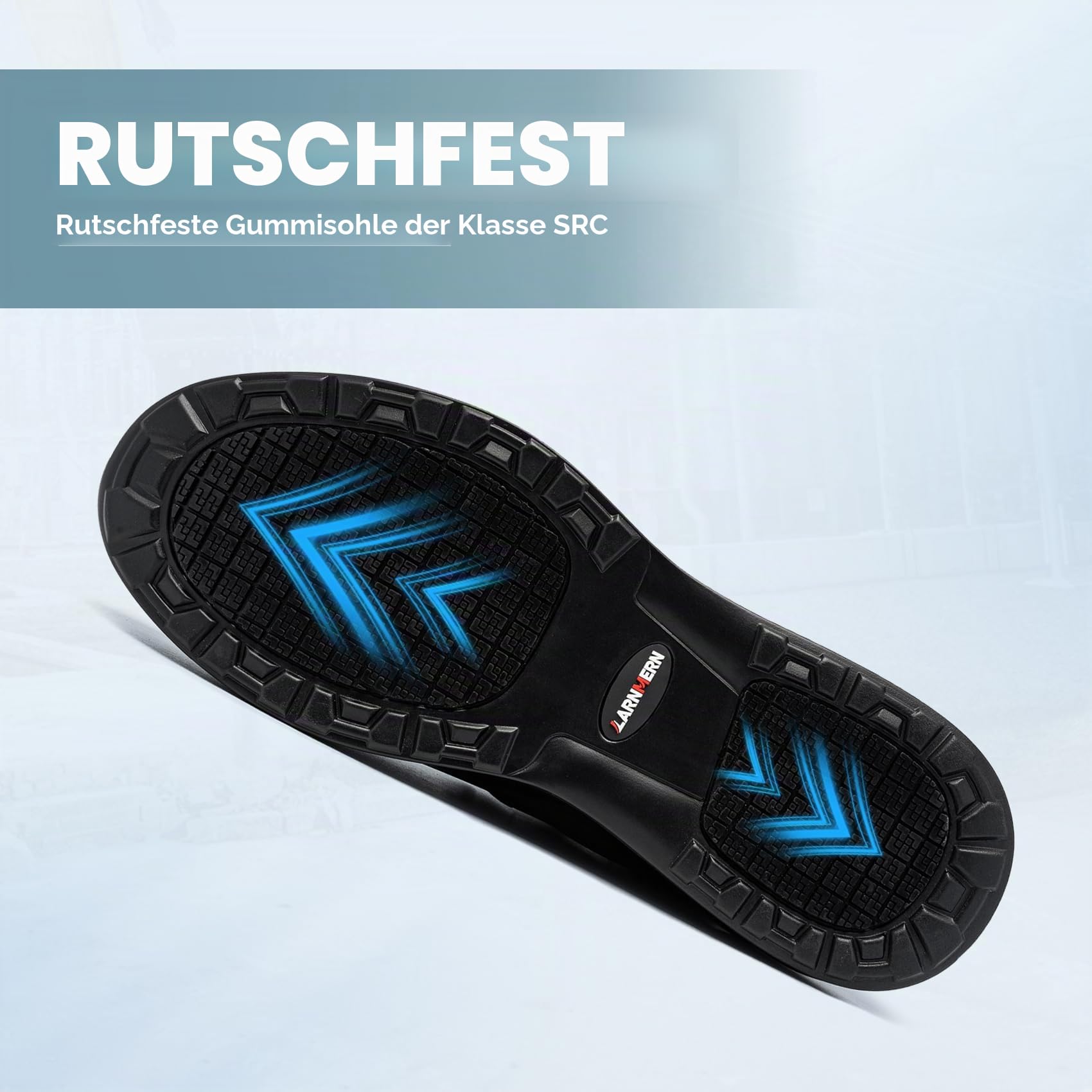 LARNMERN PLUS Wasserdicht Arbeitsschuhe Sicherheitsschuhe Herren Damen | Sicherheitsschuhe Rutschfest SRC Mid-Top Komfort Sportlich Schutzschuhe Arbeits Stahlkappenschuhe Dämpfung Bequeme