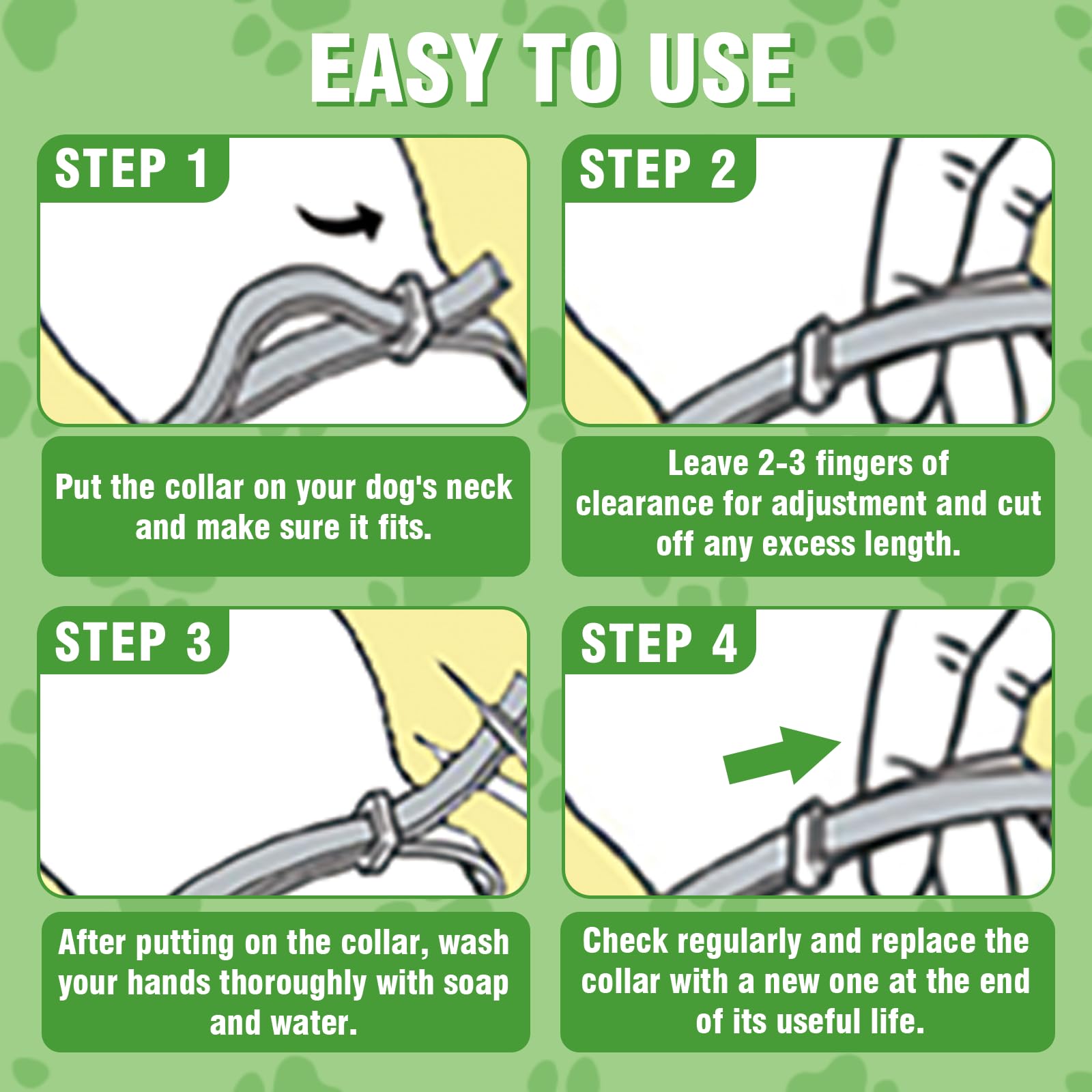 Inpumo Collier Anti Puces pour Chien, Collier Réglable Résistant à l'eau, Protection Efficace Contre Les Parasites pour Tous Les Types de Chiens, 12 Mois De Protection Efficace (2 Pack)