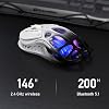 Ratón gamer inalámbrico tri-modo GravaStar Mercury M1 Pro | aleación de magnesio • comodidad ergonómica • sensor PAW3395 • batería de 200H • 5 botones programables 7