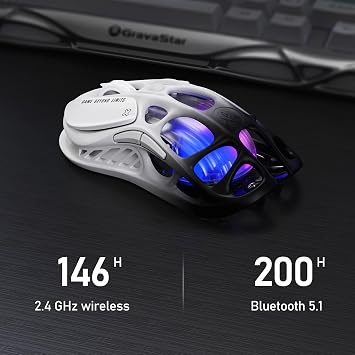 GravaStar Wrieless Gaming Keyboard and Mouse Set, 75 Mechanical Keyboard and Wireless Gaming Mouse, Magnesium Alloy