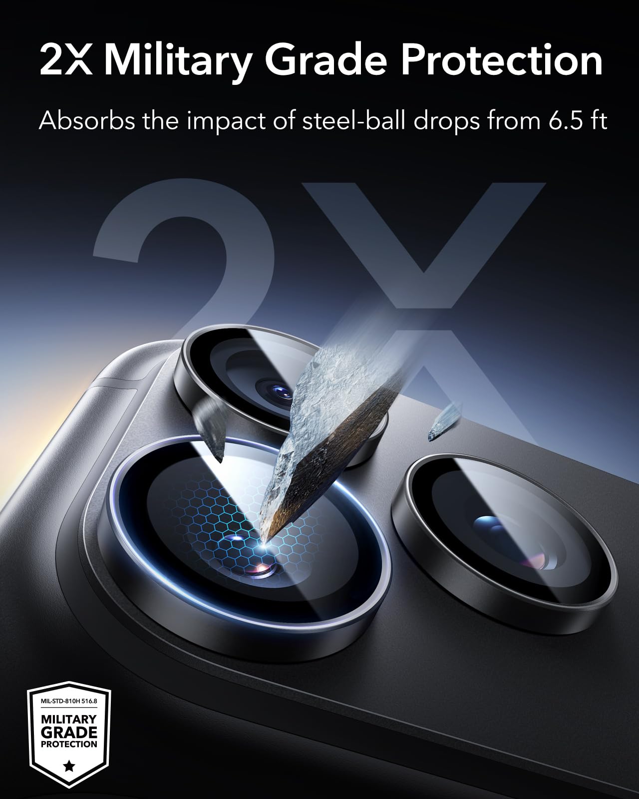 ESR Lot de 3 Verre Trempé Anti-Espion pour iPhone 18 Pro, Armorite;Protection Caméra pour iPhone 18 Pro Max/18 Pro, Lot de 1, Noir