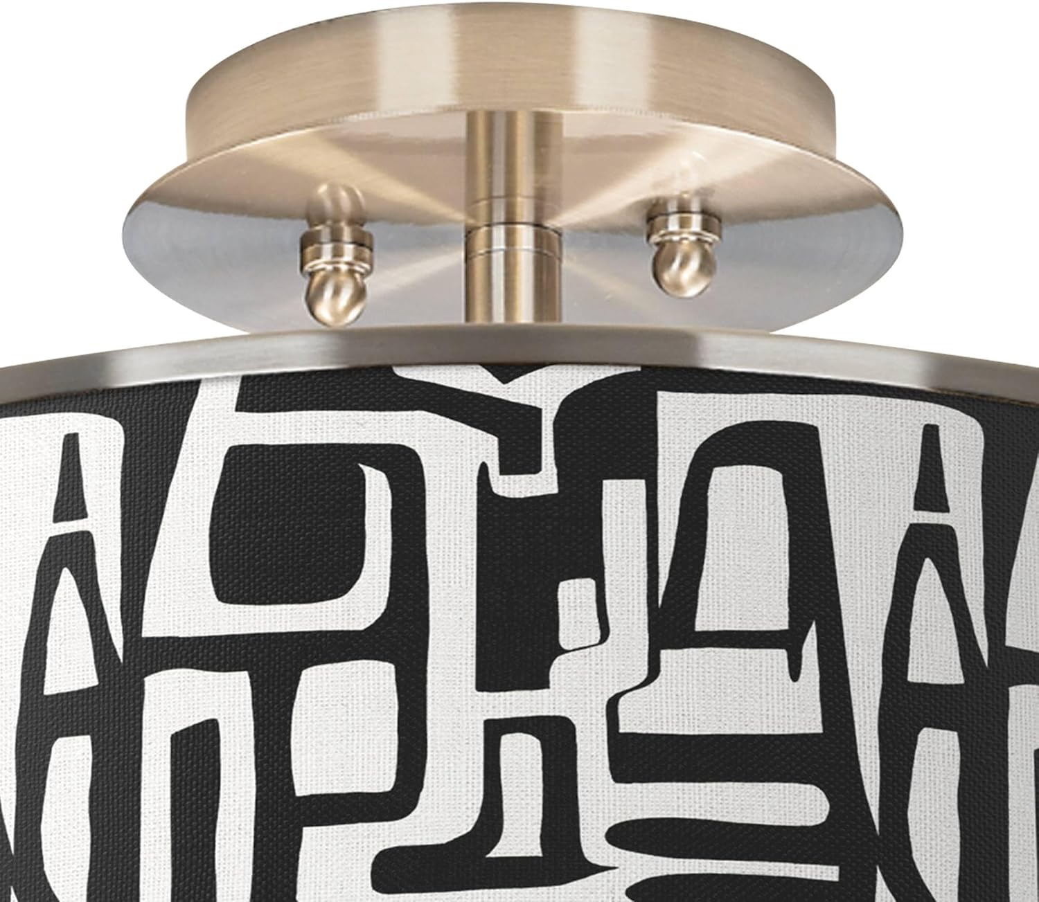 Giclee Glow Tempo Nickel 14" Wide Ceiling Light with Print Shade