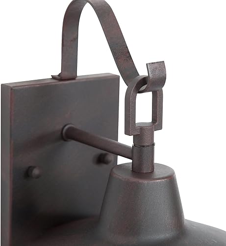 Miniatura 6 de Paquete de 2 lámparas de pared para exteriores de granja, apliques de pared exterior de bronce con vidrio sembrado, faroles impermeables modernos