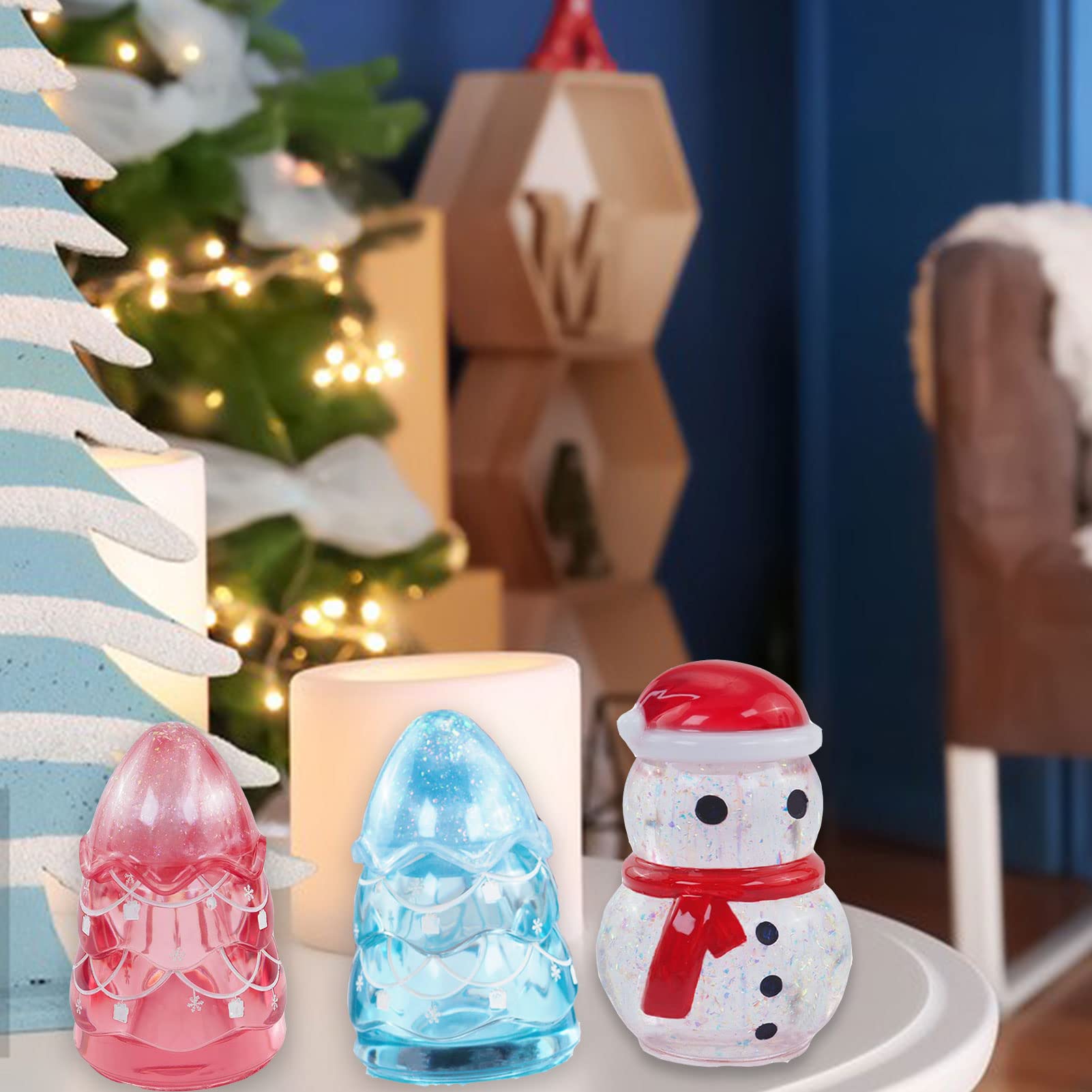 Amazon.co.jp: シリコンモールド レジン型 クリスマスツリー＋雪だるま