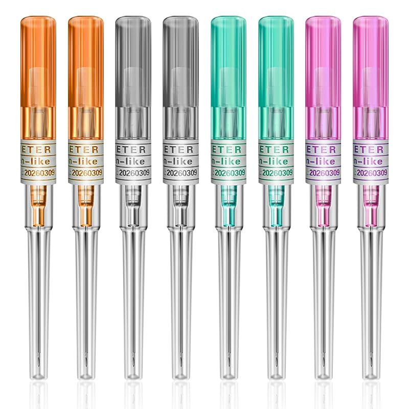 Agulhas para piercing Autdor com 8 unidades, calibres 14G, 16G, 18G e 20G