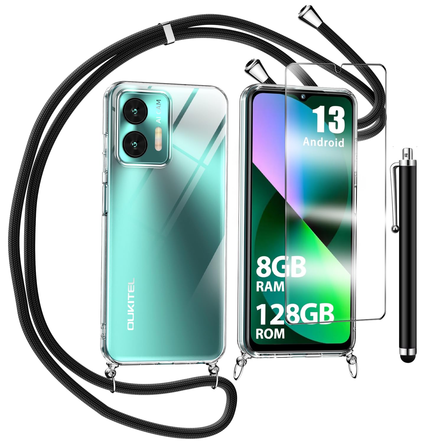 Custodia Antiurto Per Oukitel C35/C36 Con 2 Pellicole Vetro Temperato