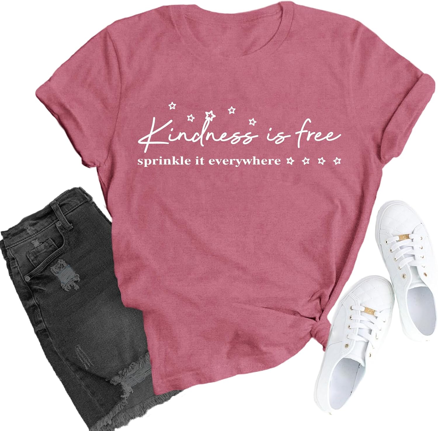 TUPOSU Be Kind Shirts Kindness is Free T-Shirts Inspirational Teacher Tee Tops