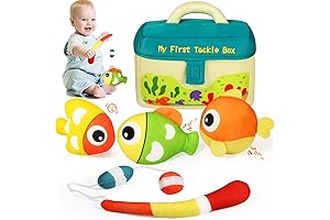 KMUYSL Baby Sensory Toys, My First Baby Boy Fishing Tackle Box Plush Toys