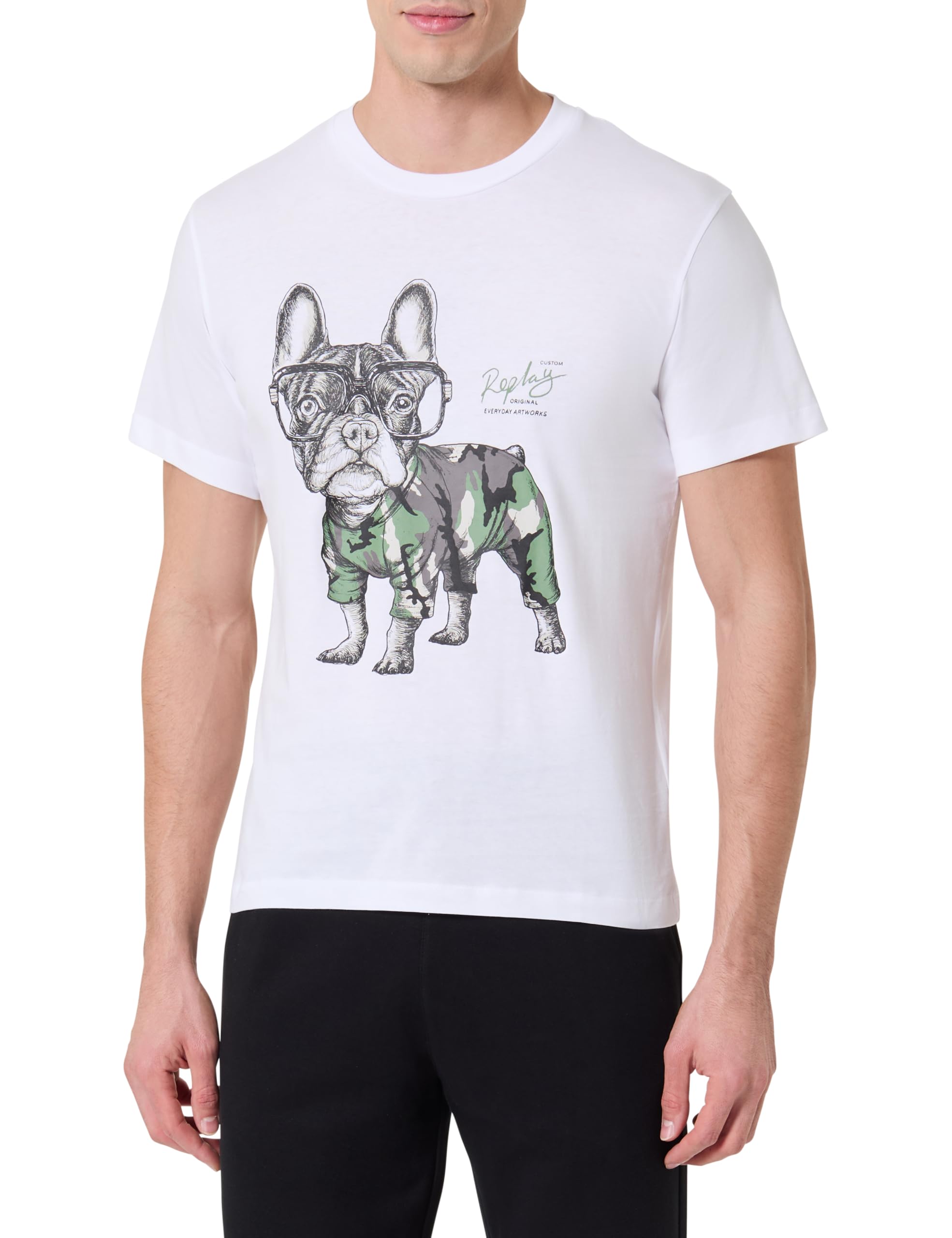 Replay M6677 T-Shirt, 001 White, XXL Men