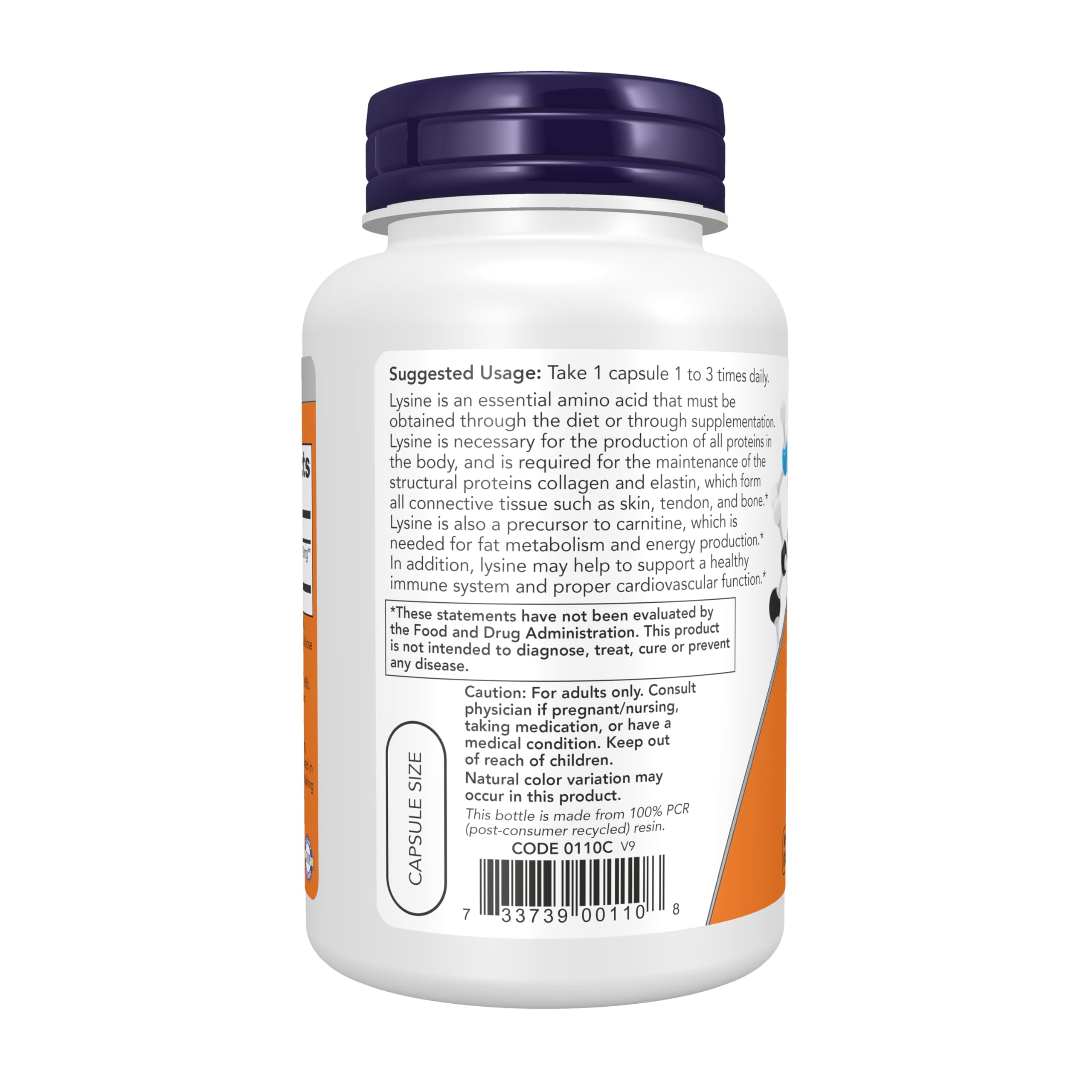 NOW Supplements, L-Lysine 500 mg, Amino Acid, 100 Veg Caps — Amazon image 3