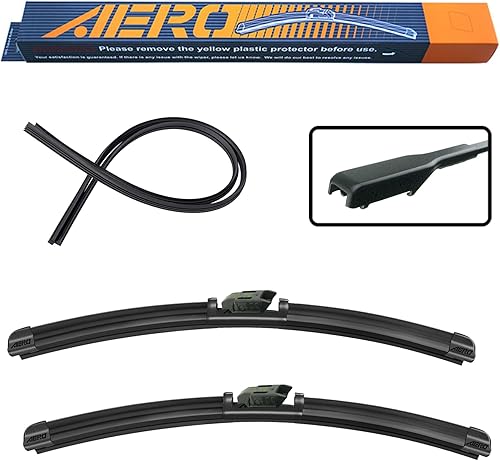 Vista 98 de AERO Avenger - Limpiaparabrisas prémium PTB de 26 + 20 pulgadas para todas las estaciones con repuestos de goma adicionales, repuesto del